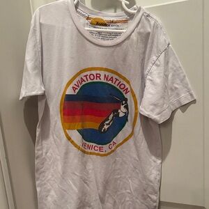 Aviator Nation Kids White Tee with Colorful Graphic size 14